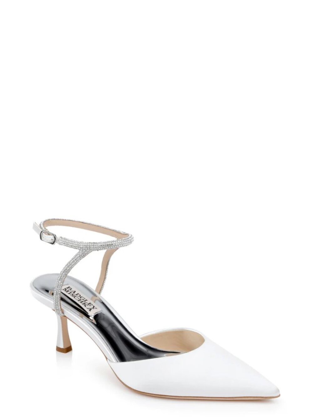 Badgley Mischka Autumn Ankle Strap Kitten Heel Pumps White US Size 10 - Picture 8 of 12